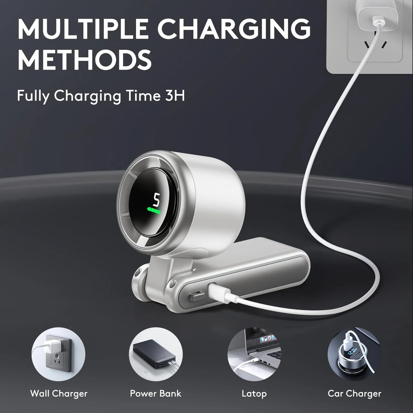 Compact 3-in-1 Mini Turbo Fan for Summer Cooling