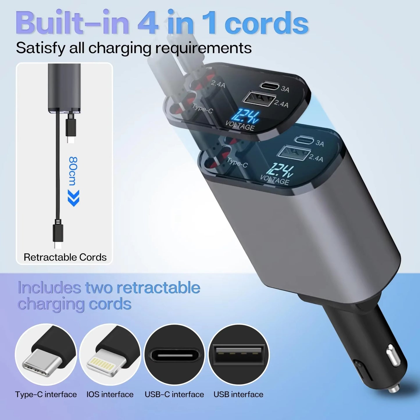 4 IN 1 Retractable Charging Cords
